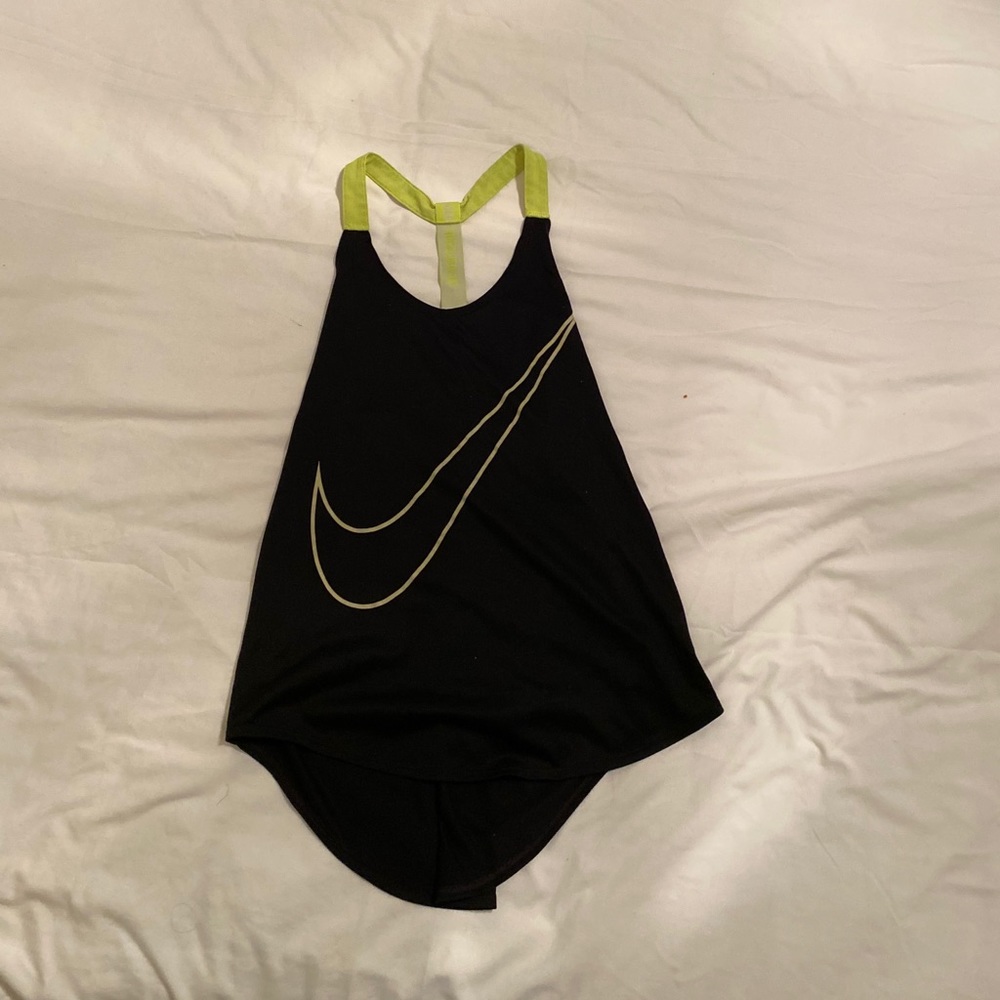 Black and neon yellow running tank
